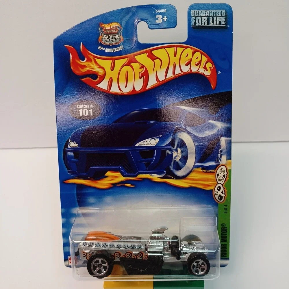 Vintage 2002 Hot Wheels #101 Rigor Motor Silver HW Grave Rave 1:64 Highway 35